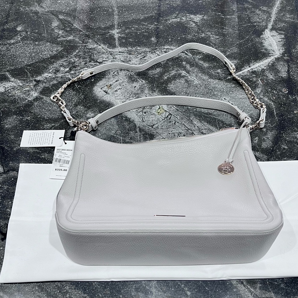 Brahmin Heather Latte Velouria NWT